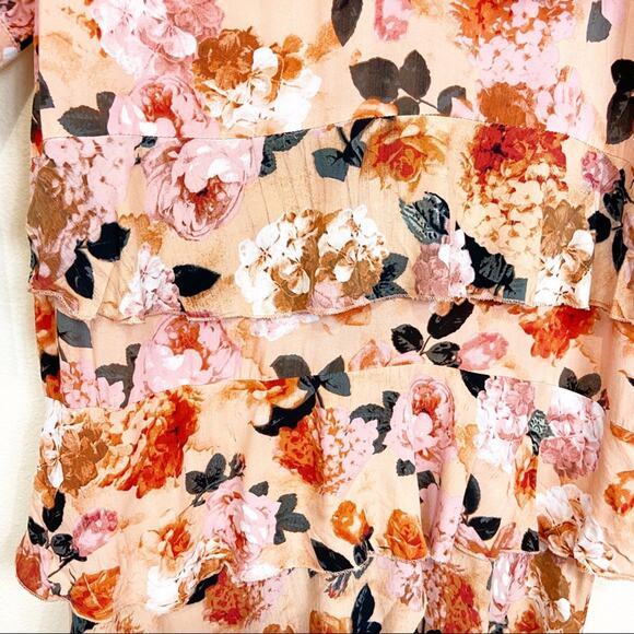 Jaase | Floral Tiered Ruffle Dress | Sz L - Picture 7 of 8